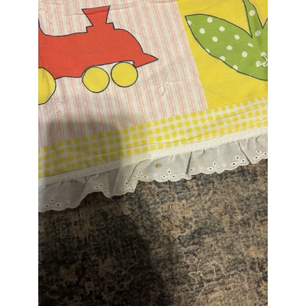 Vtg 80s‎ "That's Our Baby" Crib Blanket Teddy Bear Duck Blocks Bunny 43" X 36" - Picture 4 of 15